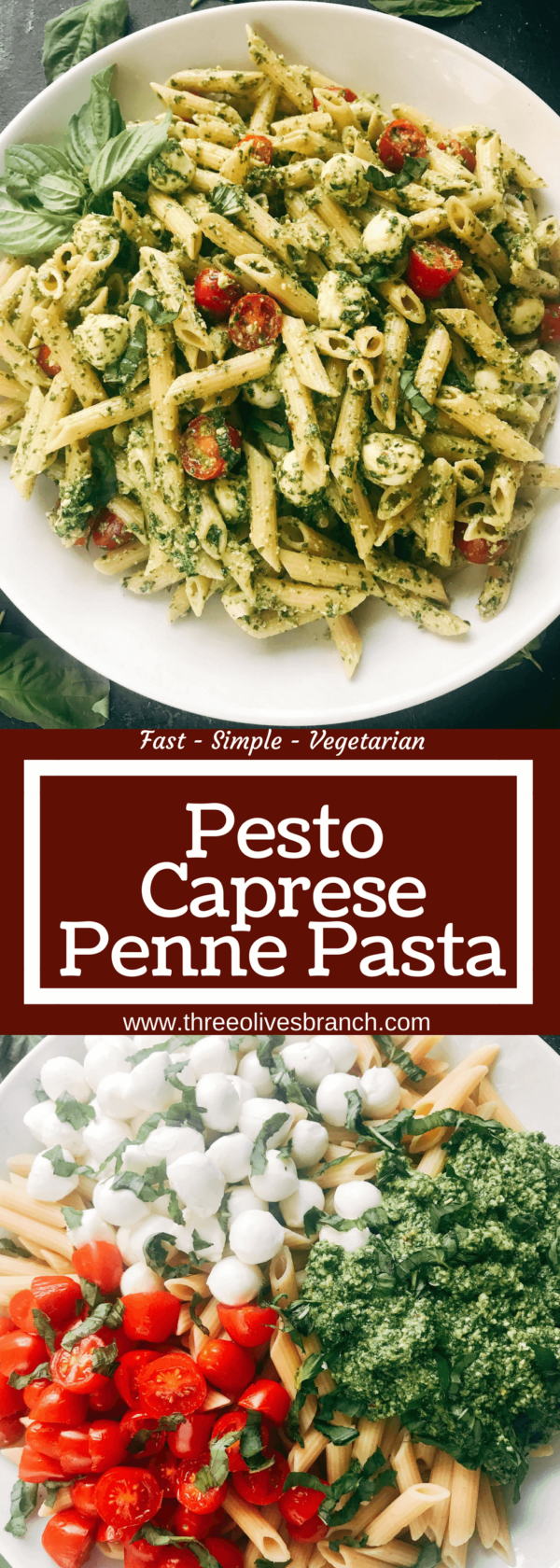 Pesto Caprese Penne Pasta Three Olives Branch