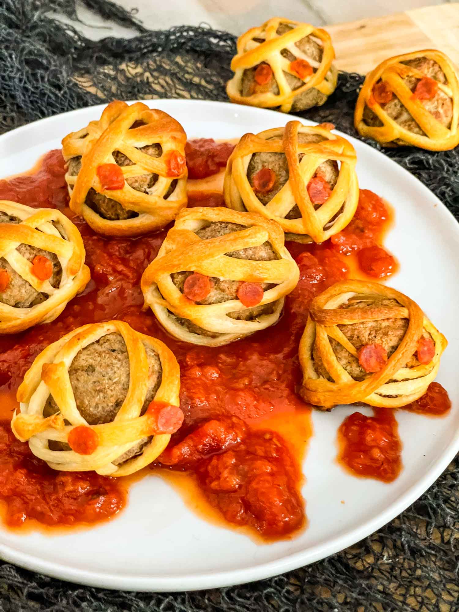 Halloween Mummy Meatballs - Three Olives Branch