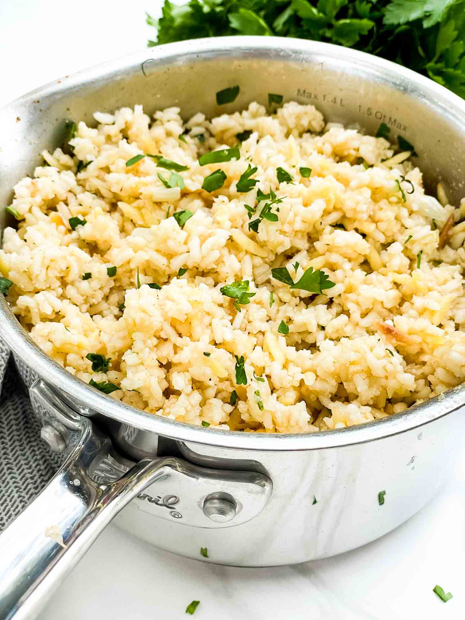 Herbed Rice Pilaf with Orzo - Three Olives Branch